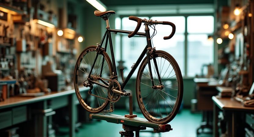 精密な工具が並ぶChronoCycle Worksのワークショップ